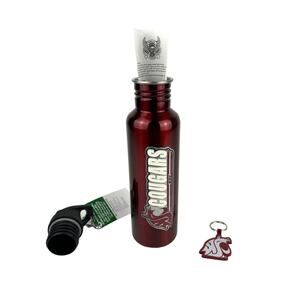 WSU Cougars Water Bottle and WSU Keychain 26 Ounces BPA Free Eco Friendly